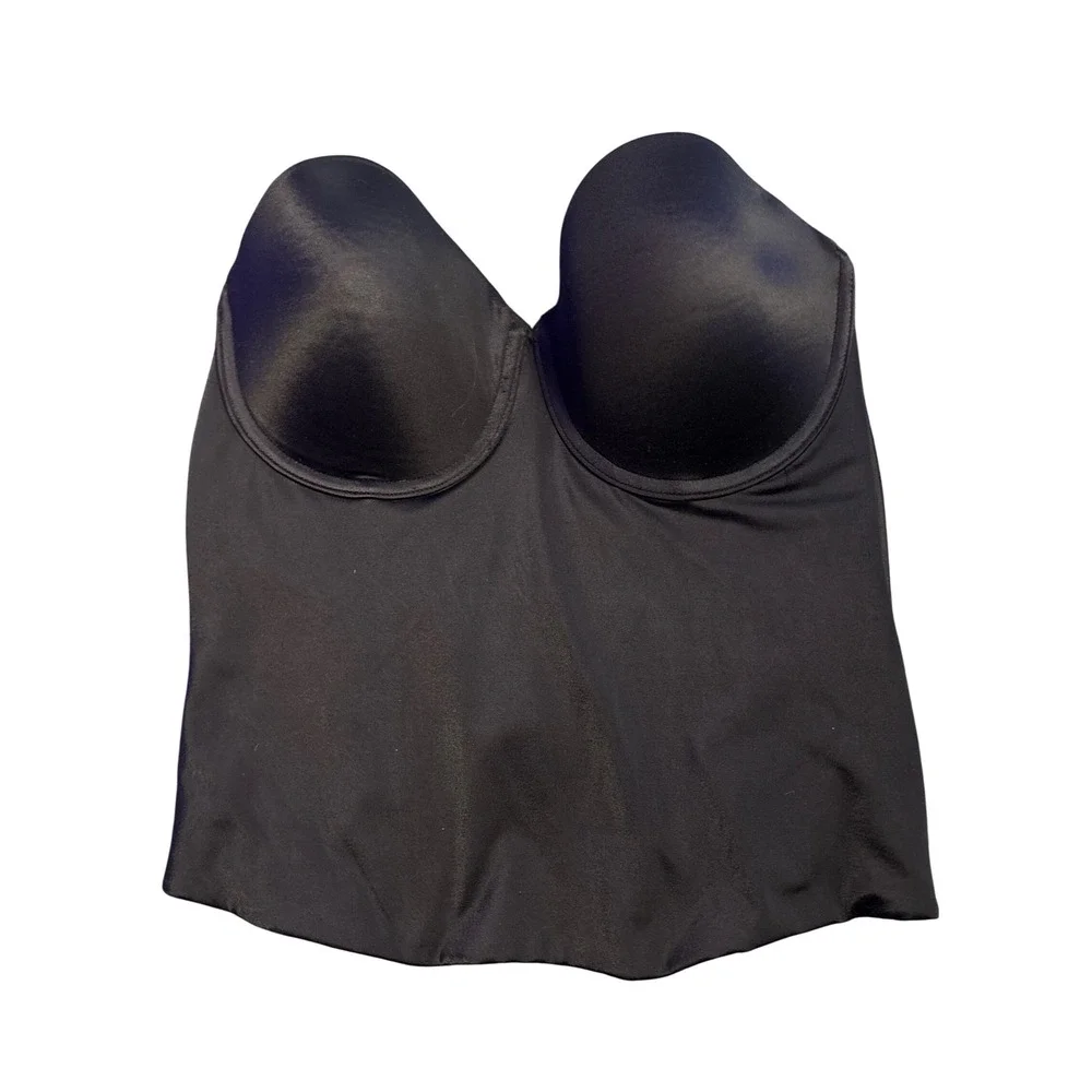 Maidenform Strapless Longline Bustier Corset Bra Black Size 38C